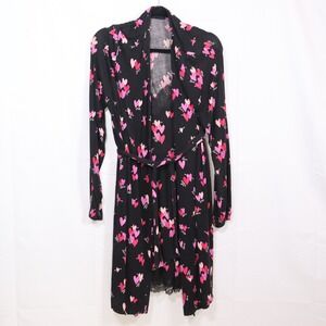 Soma Robe & Chemise Set S/M Black Pink Heart Women Lingerie Sleepwear